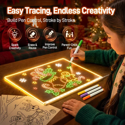 🎨LED Glow Drawing Board ✨ Unleash Your Child’s Imagination | Erasable & Reusable, Perfect Christmas Gift