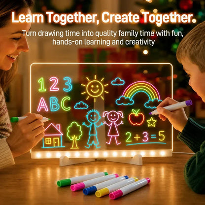 🎨LED Glow Drawing Board ✨ Unleash Your Child’s Imagination | Erasable & Reusable, Perfect Christmas Gift