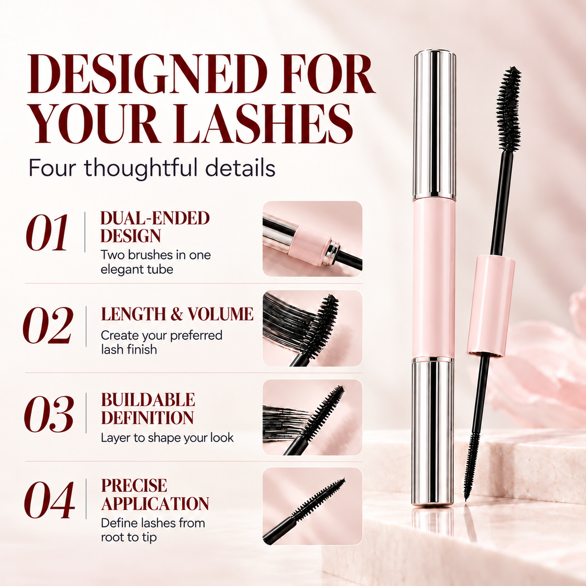 Dual-Ended 2-in-1 Glycerin-Infused Mascara