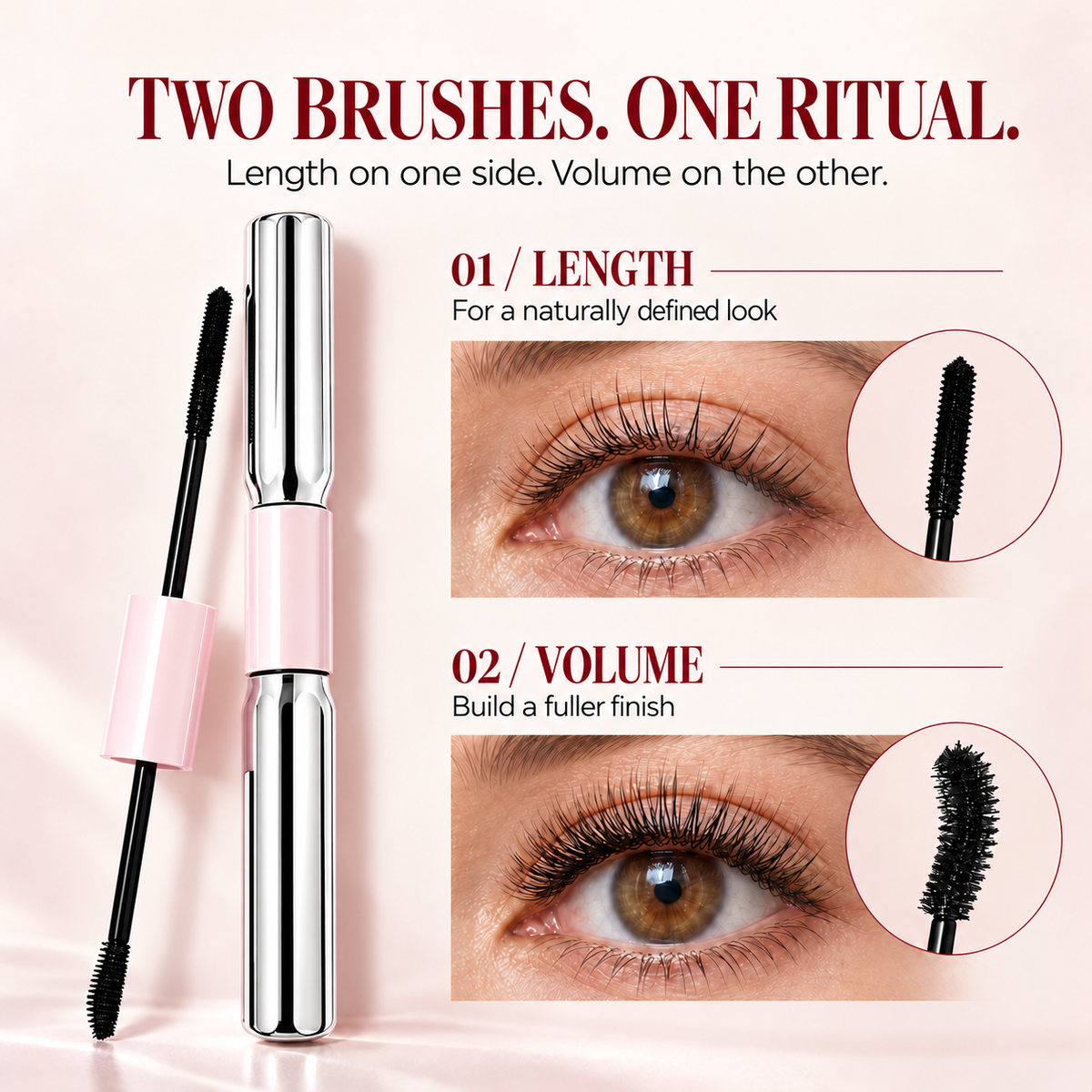 Dual-Ended 2-in-1 Glycerin-Infused Mascara